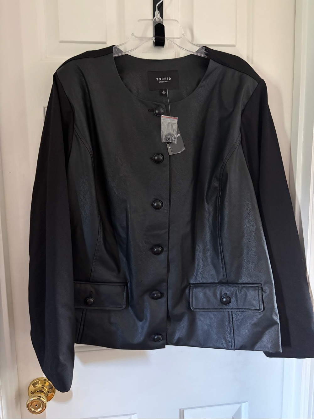 Torrid Studio Collection faux-leather mixed-media jacket Size 4 4X NWT